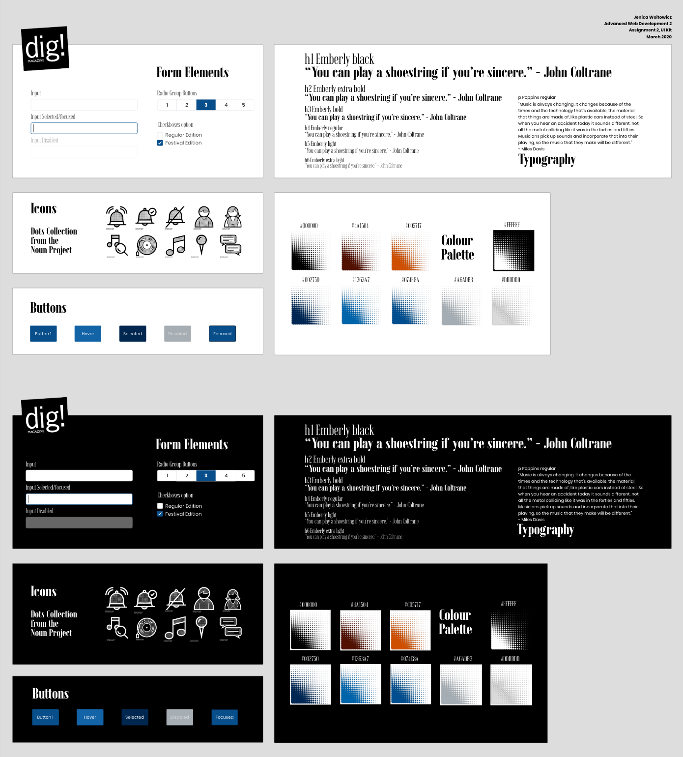 the first version of a UI kit for the new WordPress inspired redesign