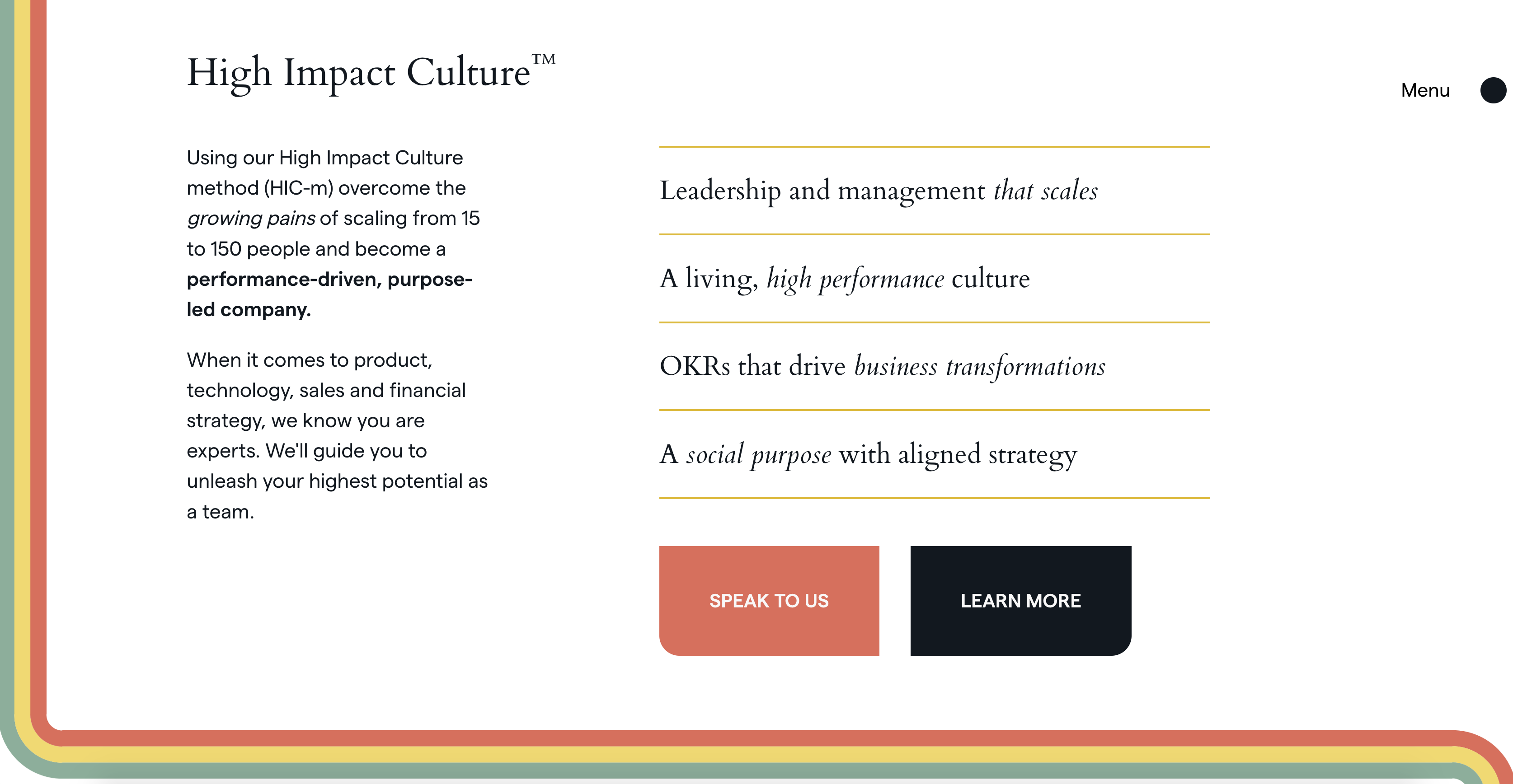 a screenshot of the re-map homepage, midway through. There is a description of that 'high impact culture' means to re-map.